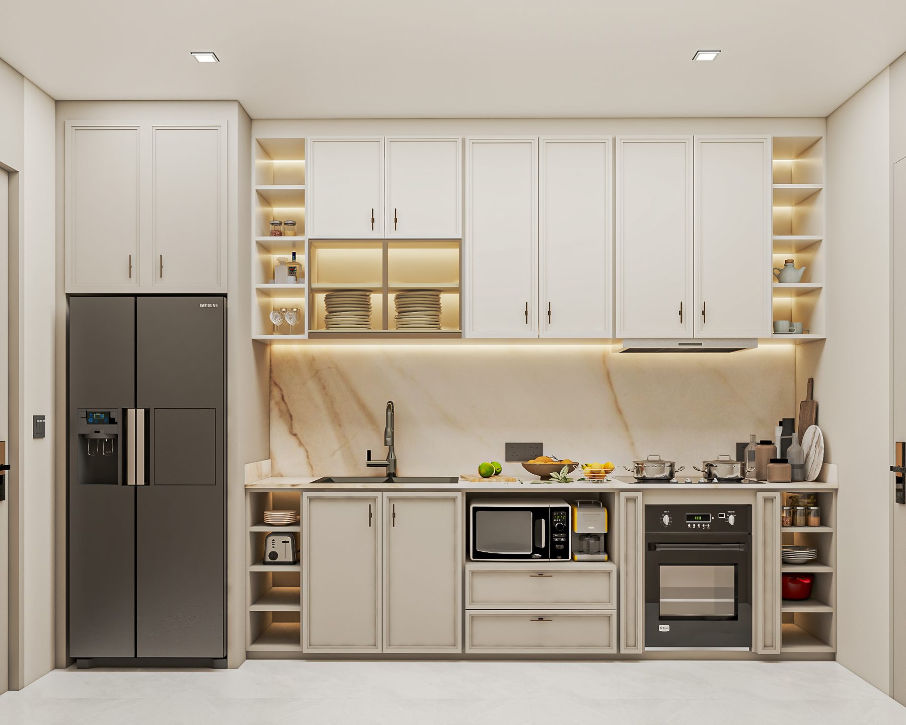 European kitchen with island