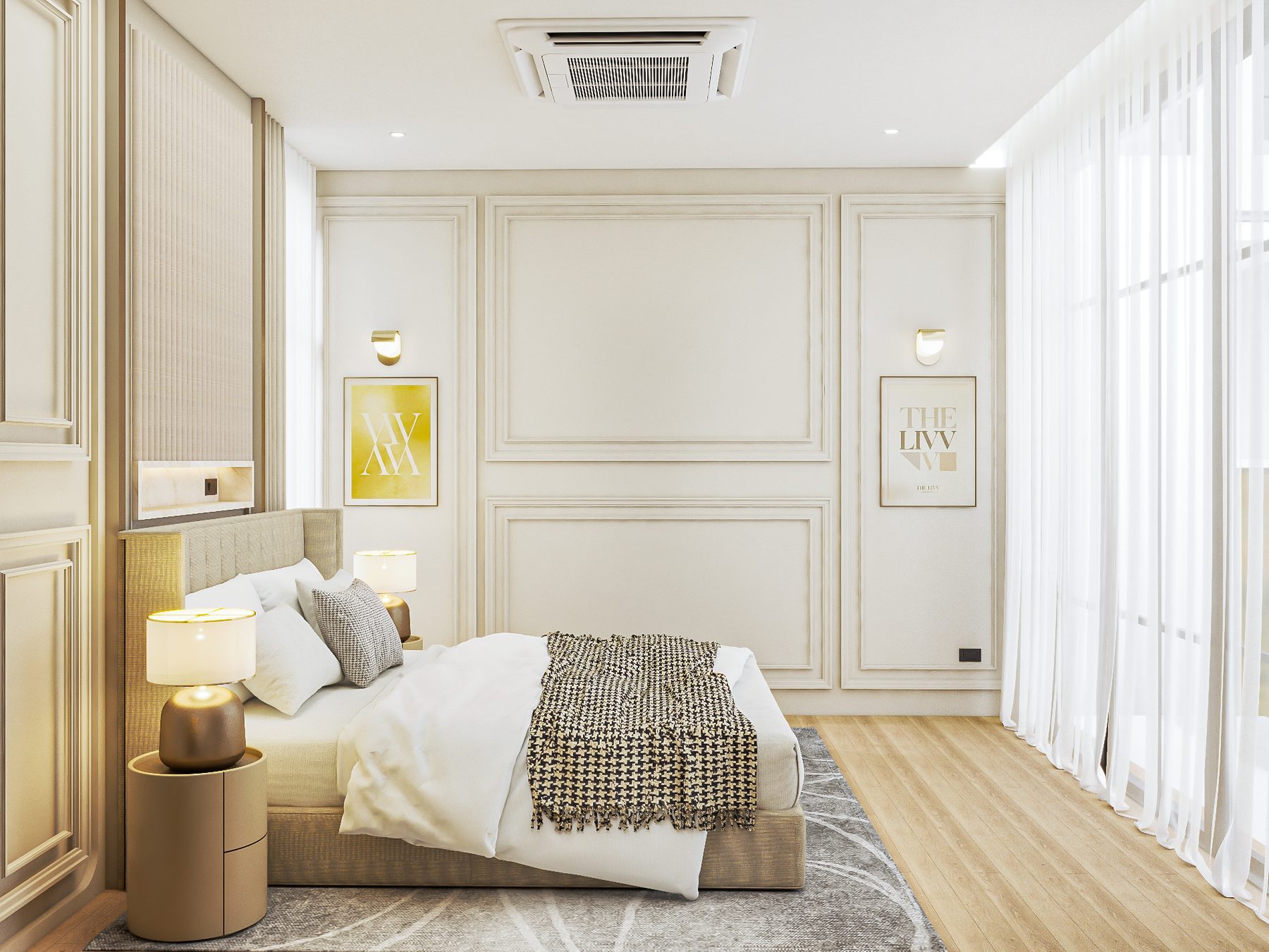 Master bedroom suite with soft natural light
