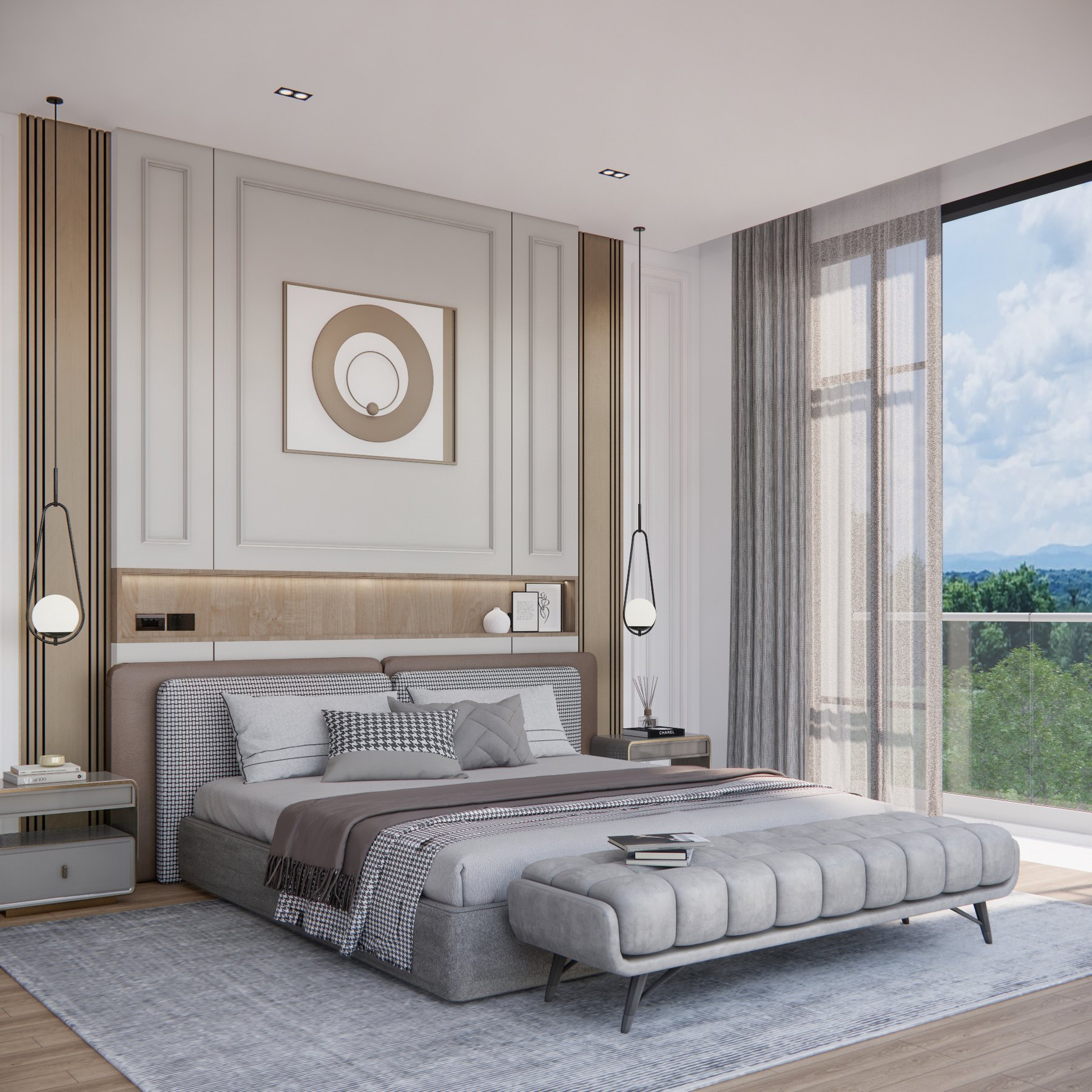 Bedroom suite with soft natural light