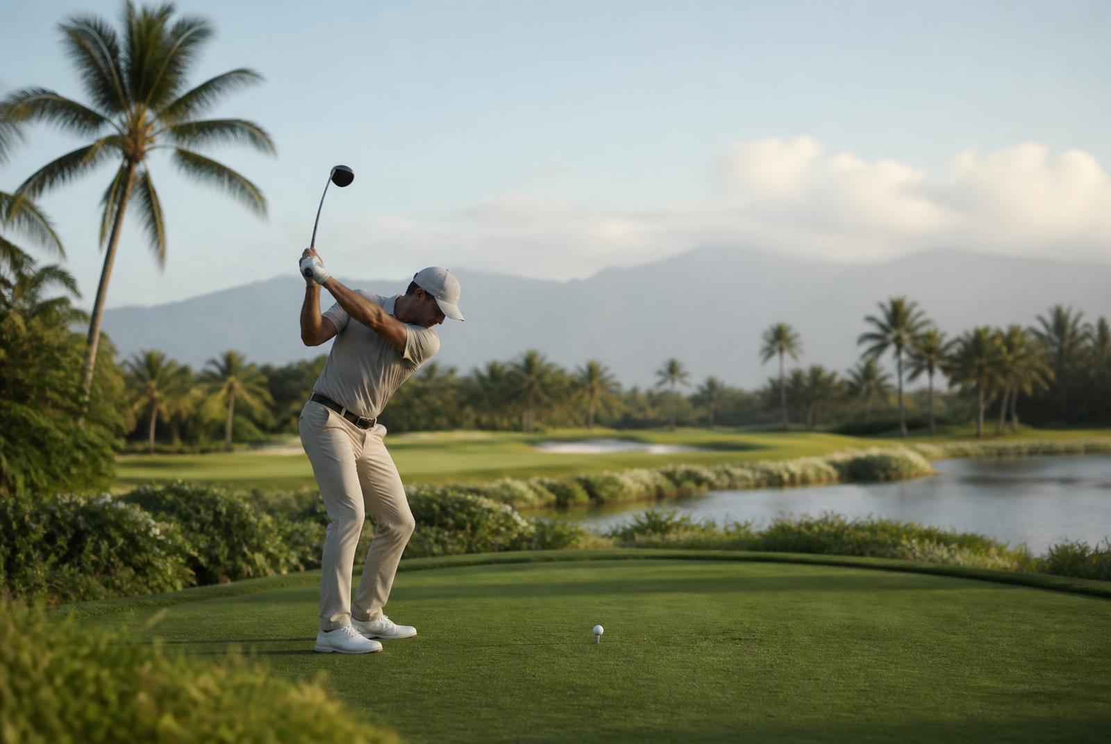 Golfer on a championship course
